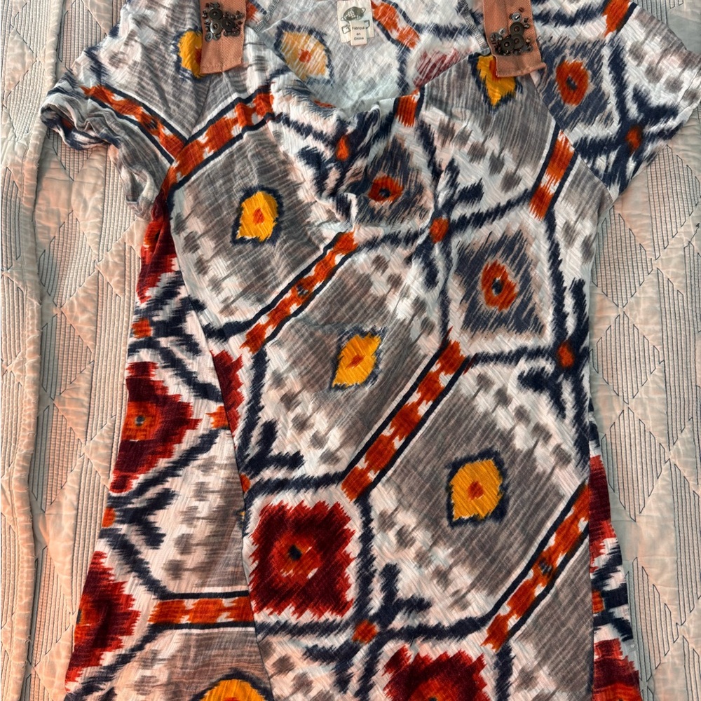 Colorful Geometric Patterned Top Anthropologie